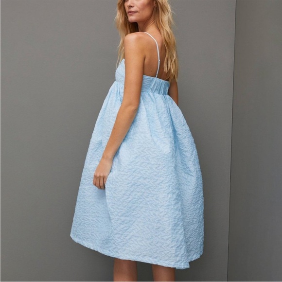 Anthropologie Mare Birdie Babydoll Mini Dress Size M Blue Texture - Picture 8 of 16